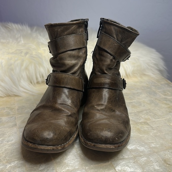 Paul Green Austria Ally Burnished Leather Biker Motorcycle Boot Booties Size 5.5 - Picture 3 of 10